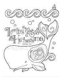 Use this free jonah coloring page in your children's ministry this year! Jonah And The Whale Coloring Page 8 5x11 Bible Journaling Etsy