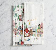 christmas in the city cotton tea towels