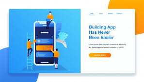 Landing Page Template Illustration Mobile App Development Premium Vector App Development Mobile App Development App