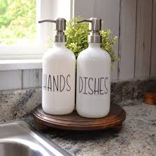 White Glass Soap Dispenser Kitchen