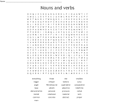 Form adjectives from the following verbs. Nouns And Verbs Word Search Wordmint