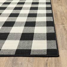 Black And White Plaid Outdoor Rug 3x5 Wiest Plaid Black Cream Indoor Outdoor Area Rug Outdoor Area Rugs Area Rugs Indoor Outdoor Area Rugs