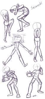 Scared Poses Here Is A Quick Reference Page For Scared Poses This Pin Can Be Used As A Reference Page To Help With Cartoon Drawing Poses Sketches Sketch Book