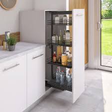 Rangement Coulissant Demi Colonne 4 Paniers Pour Meuble Ou Colonne L 45 Cm Leroy Merlin En 2020 Rangement Decoration Interieure Cuisine Meuble
