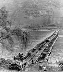 M4 Sherman Medium Tanks And Jeeps Crossing The Rhine River At Boppard Germany On A Bridge Hastily Constructed By Us Army Engineers Circa 24 March 1945 Rob Rhine River Us Army Cross River