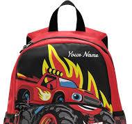 Mochila para niños, mochila preescolar ligera de camión monstruo azul para  niños pequeños y niñas con clip para el pecho, Monster Truck Llama, ...