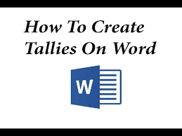 How To Make Tallies In Ms Word 2013