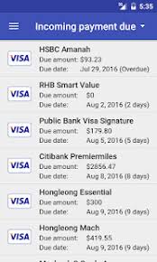 Rhb smart value credit card offers you the convenience of cash back up to 5% from a variety of essential purchases, all in one card. Credit Card Manager Apper Pa Google Play