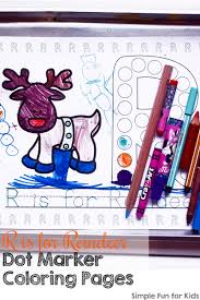 Color a wreath or design a gingerbread house with these online. Day 12 R Is For Reindeer Dot Marker Coloring Pages Simple Fun For Kids