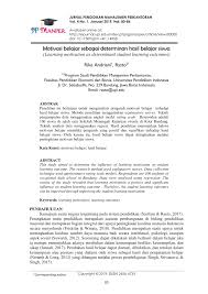 Maybe you would like to learn more about one of these? Pdf Motivasi Belajar Sebagai Determinan Hasil Belajar Siswa