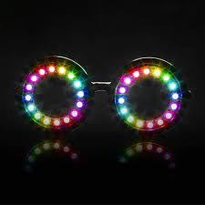 Amazon Com Glofx Pixel Pro Led Glasses 350 Epic Modes Programmable Rechargeable Light Up Edm Festival Rave Party Sunglasses Toys Games