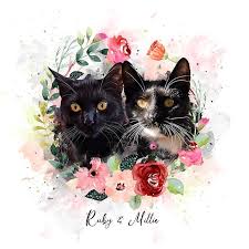 custom cat portrait watercolor custom cat portrait cat portraits pet portraits
