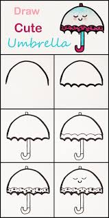 How to draw a tulip flower video. Drawing Ideas Learn How To Draw A Cute Umbrella Step By Step Very Simple Tutorial Umbrell Drawing Ideas Cute Easy Drawings Easy Drawings Doodle Art For Beginners