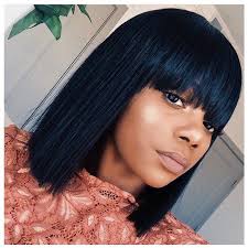 Beautiful Straight Bob With Bangs Wigs For Black Women Lace Front Wigs Human Hair Wigs Hairstyles Wig Hairstyles Quick Weave Hairstyles Natural Hair Styles