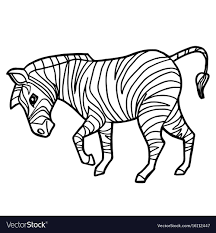 Cartoon Cute Zebra Coloring Page Vector Image On Vectorstock Zebra Coloring Pages Animal Coloring Pages Giraffe Coloring Pages