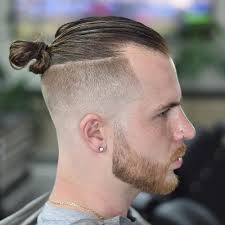 A bun can be secured with a hair tie, barrette, bobby pins, one or more hair sticks, a hairnet. Pin On Man Bun Fade