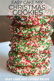 Simple Christmas Cookies Made With Cake Mix Christmas Cookies Cake Mix Cookie Recipes Easy Cake