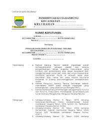 Contoh sk karang taruna desa dan kelurahan. Contoh Surat Keputusan Pengangkatan Pengurus Karang Taruna Kumpulan Surat Penting