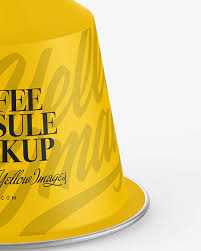 Matte Coffee Capsule Mockup In Packaging Mockups On Yellow Images Object Mockups