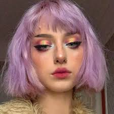 Purple Short Curly Hair Yv42471 In 2020 Light Purple Hair Aesthetic Hair Curly Hair Styles