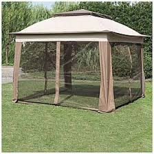 Wilson Fisher Tan Pop Up Canopy With Netting 11 X 11 Big Lots Canopy Outdoor Backyard Canopy Gazebo