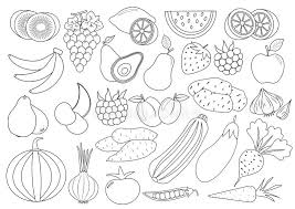 Libro Da Colorare Frutta E Verdure Aglio Illustrazione Vettoriale