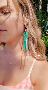 Kolczyki z piórkami w kolorze turkusowym, kolczyki z piórami, kolczyki  boho, kolczyki w stylu zachodnim, kolczyki w kolorze turkusowym, długie  kolczyki boho, prezenty boho dla niej