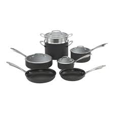 Cuisinart stainless steel cookware is durable and should outlast many other types of cookware a good quality set of clad stainless cookware is going to be a larger initial investment, but it's going to while most clad stainless steel cookware is dishwasher safe, we recommend hand washing for all. Cuisinart Dishwasher Safe Anodized 11 Piece Cookware Set Overstock 32757446