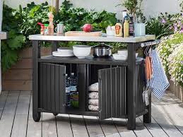 Keter Unity Entertaining Bbq Storage Table Xl In Home Outdoor Living Bbqs Accessories In 2020 Bbq Table Patio Cabinet Outdoor Kitchen