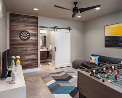 Find game room furniture at wayfair. Transitional Multipurpose Game Room With Concrete Floor Hgtv