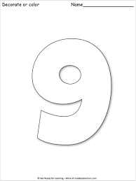 Number nine coloring page coloring page. Giant Number 9 Coloring Page Made By Teachers