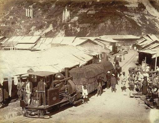 Holkar state railways inauguration with elephant-pulled train