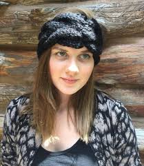Ladies Cabled Headband, Wool/acrylic Knitted Cabled Headband, Black Cabled  Headband, Fall/winter Accessories, Cable Knitted Headband