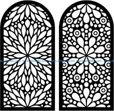Download this seamless floral pattern dxf file and cut in your cnc machine. Flower Shaped Window Pattern File Cdr And Dxf Free Vector Download For Laser Cut Cnc Download Vector