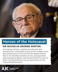 British humanitarian Sir Nicholas Winton saved 669 children, mostly Jewish,  from the Nazis. He arranged for their safe passage to the UK. Today,