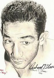 WILLIE PEP HAND DRAWN PRINT AUTOGRAPHED BY ARTIST RICHARD T. SLONE 1998