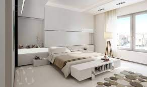 It can be calming, bright, warm, fresh, crisp, or cool — you name it. Pinterest Bedroom Tiled Floor White Walls Led Lights White Shelves And Night Stand Minimalist Bedroom Design Modern Bedroom Design Bedroom Design