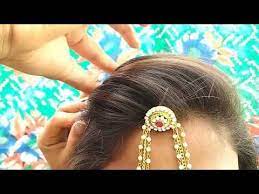 5 Easy Hairstyles For Wedding Maang Tikka Hairstyles For Medium Or Long Hair Hairstyles Wren M Wedding Hairstyles For Girls Hair Style Vedio Tikka Hairstyle