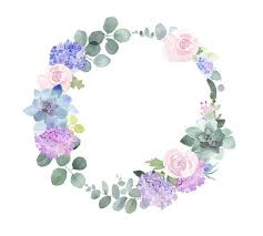 Lilac Roses And Succulents Floral Clipart Frames Succulents Etsy Flower Clipart Flower Border Flower Frame