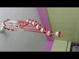 How To Make Jhumar At Home Wall Hanging Decoration Beaded Chandelier Home Decorating Ideas Youtube Hanging Decor Beaded Chandelier Hanging Wall Decor