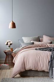 A dark blue, creamy and white bedroom wiht a grey bed and bold bedding. Image Result For Navy Blue Grey And Blush Pink Room Bedroom Wall Colors Bedroom Interior Remodel Bedroom