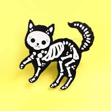 Vintage bone china porcelain cat. Twinkle Black Cat Skeleton Brooch Black Cat White Bone Skeleton Enamel Pin Backpack Halloween For Kids Women Badge Een Broche Brooches Aliexpress