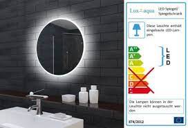wand bad licht badezimmer spiegel mit lichtleitendem acryl rahmen 60cm rund badezimmerspiegel