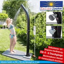 Mit einer solardusche für den garten haben sie hier den großen vorteil, dass sie nicht nur kalt, sondern auch warm duschen können. Solax Sunshine Solardusche Mit Verstellbarem Duschkopf Schwarz Solardusche Solardusche Garten Dusche