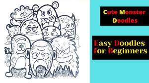 You'll learn how to draw cute whimsical images like flowers, owls, butterflies, hot air balloons, paisleys, vines and more! Cute Monster Doodles Easy Doodles For Beginners Youtube