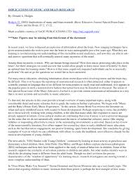 For example, if you're critiquing a research article. Pdf Implications Of Music And Brain Research
