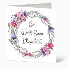 Flower bouquets with international delivery today. Watercolour Wreath Of Flowers Get Well Soon Card Personalised Cards From Beautiful Occasions
