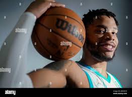 Charlotte Hornets' Miles Bridges poses for a picture during media day  Monday, Sept. 27, 2021, in Charlotte, N.C.(AP Photo/Chris Carlson Stock  Photo