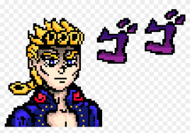 Jjba Menacing Transparent Giorno Giovanna Pixel Art Free Transparent Png Clipart Images Download All star battle, bizarre, villain, fictional character png. jjba menacing transparent giorno