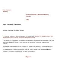 Modele De Lettre Demande D Audience A Un Ministre 1